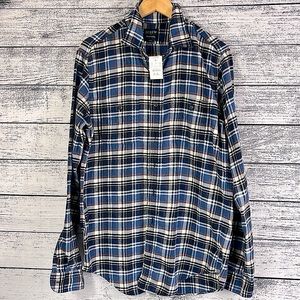 NWT-J.CREW-Long Sleeve Button Down Flannel Shirt